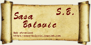 Saša Bolović vizit kartica